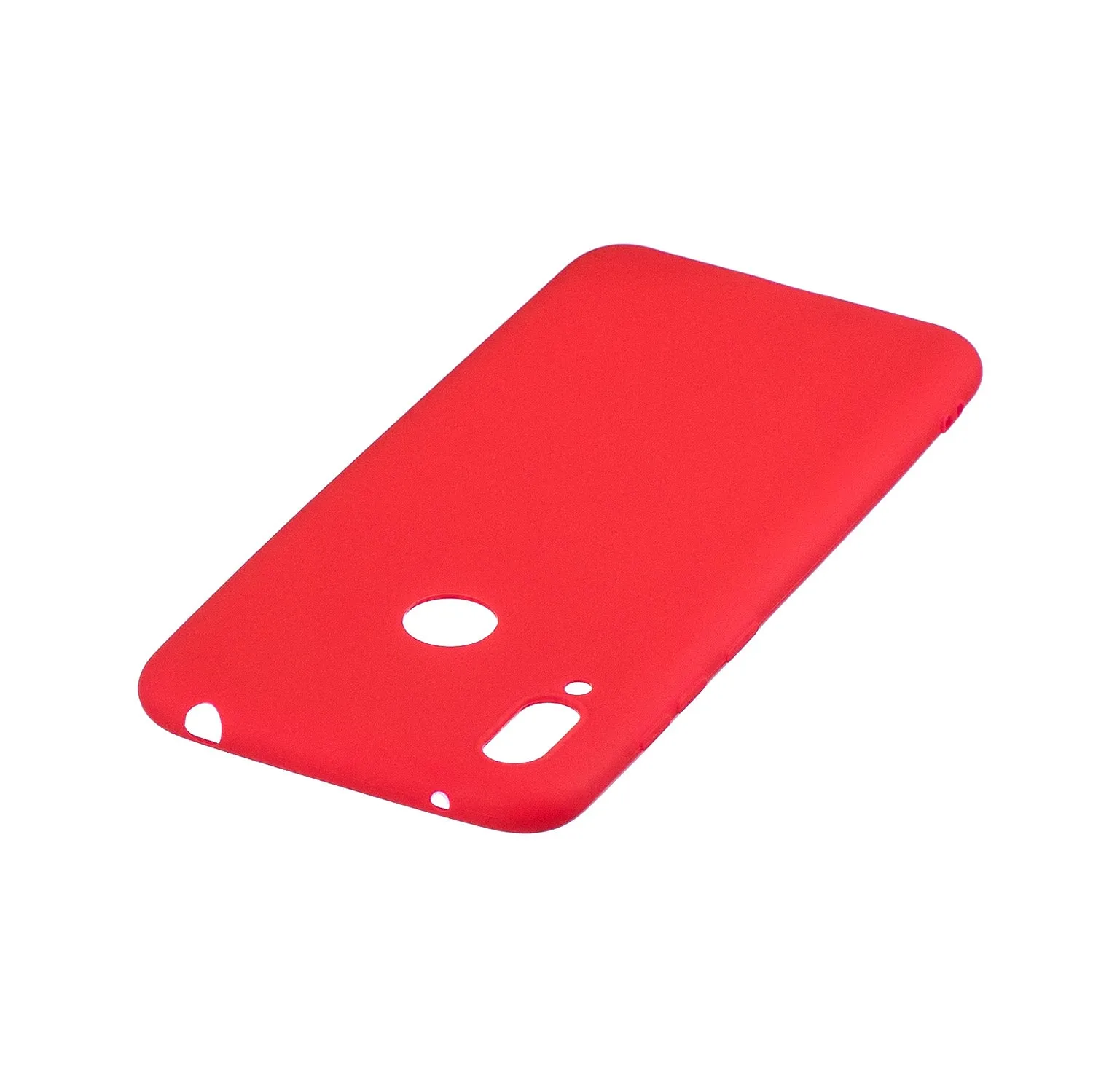 For HUAWEI Y7 2019 Lovely Candy Color Matte TPU Anti-scratch Non-slip Protective Cover Back Case red
