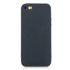 for iPhone 5/5S/SE Lovely Candy Color Matte TPU Anti-scratch Non-slip Protective Cover Back Case black