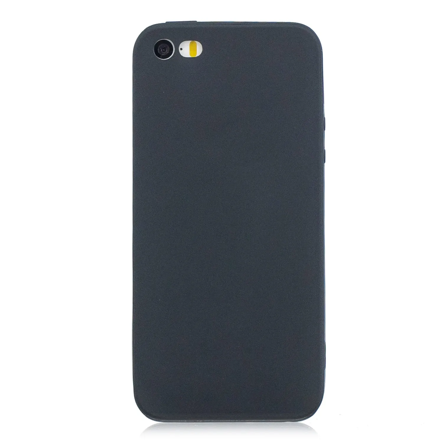 for iPhone 5/5S/SE Lovely Candy Color Matte TPU Anti-scratch Non-slip Protective Cover Back Case black