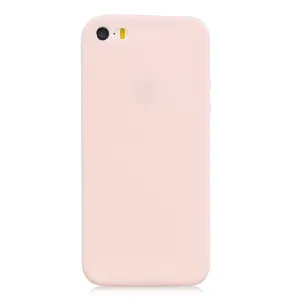 for iPhone 5/5S/SE Lovely Candy Color Matte TPU Anti-scratch Non-slip Protective Cover Back Case Light pink