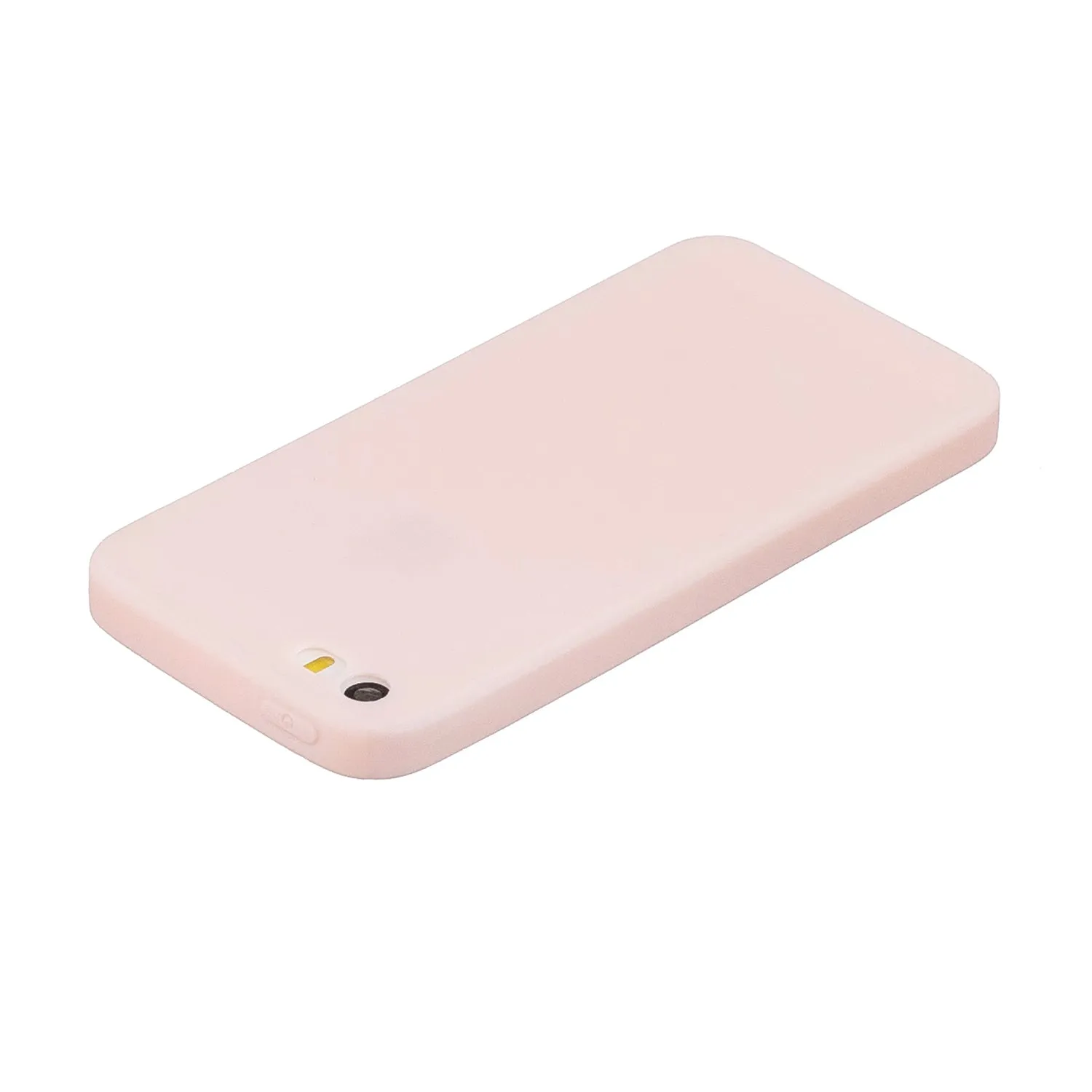 for iPhone 5/5S/SE Lovely Candy Color Matte TPU Anti-scratch Non-slip Protective Cover Back Case Light pink