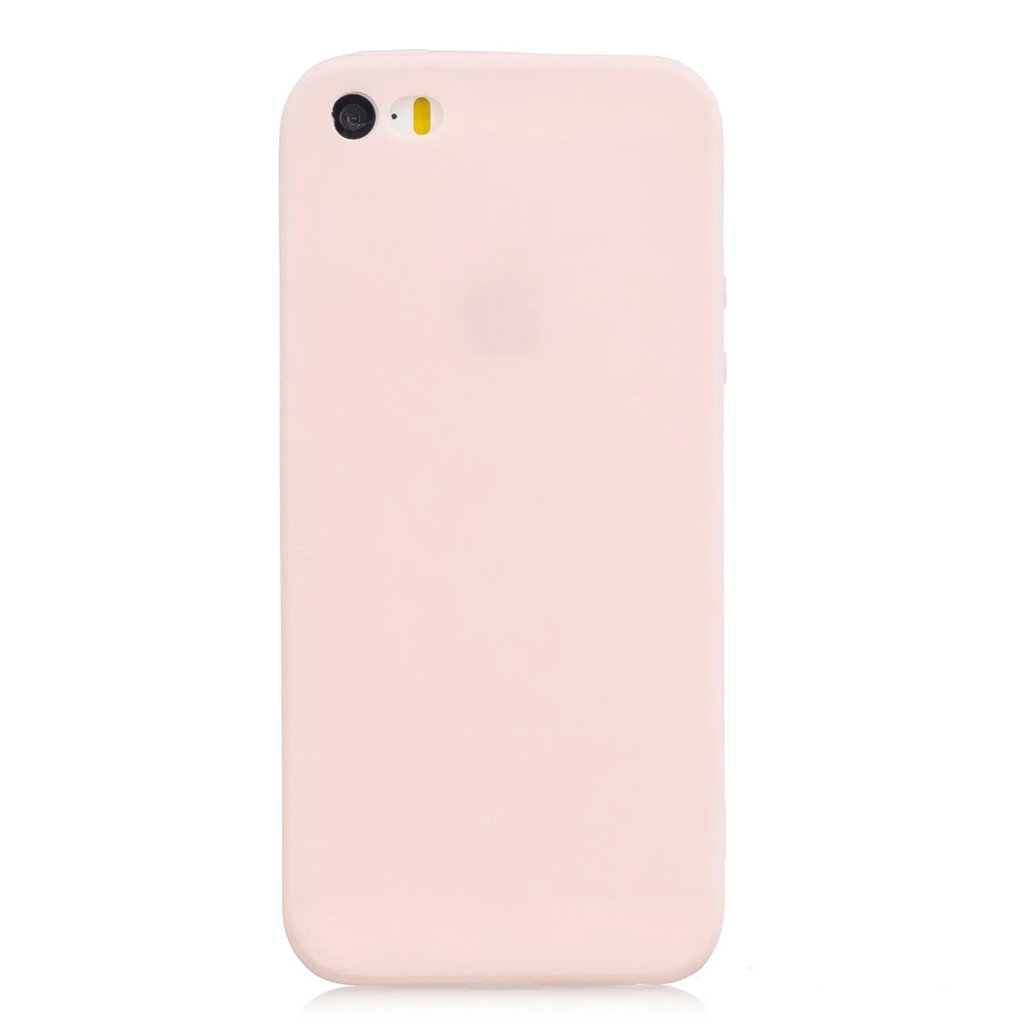 for iPhone 5/5S/SE Lovely Candy Color Matte TPU Anti-scratch Non-slip Protective Cover Back Case Light pink
