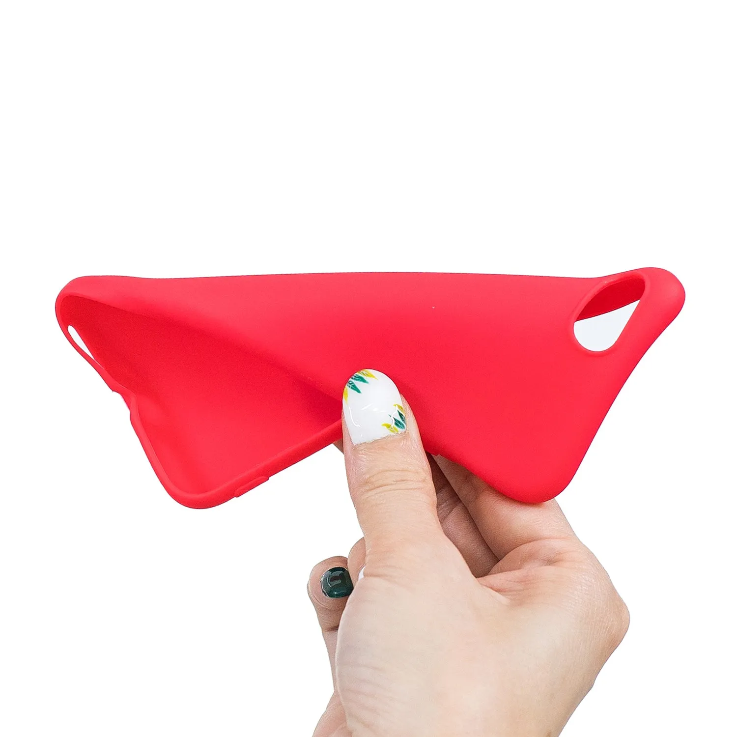 for iPhone 5/5S/SE Lovely Candy Color Matte TPU Anti-scratch Non-slip Protective Cover Back Case red