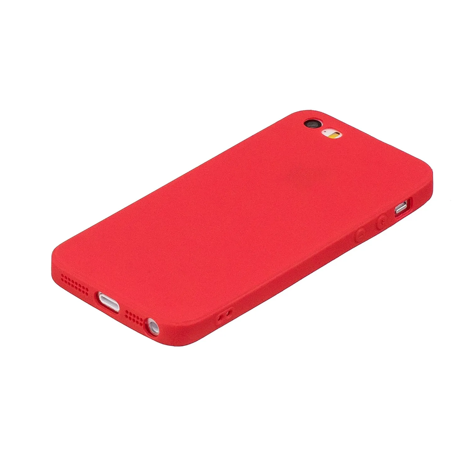 for iPhone 5/5S/SE Lovely Candy Color Matte TPU Anti-scratch Non-slip Protective Cover Back Case red