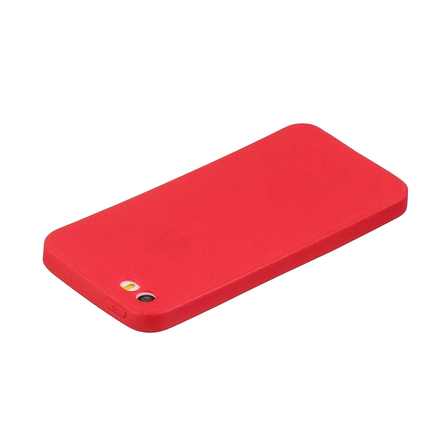 for iPhone 5/5S/SE Lovely Candy Color Matte TPU Anti-scratch Non-slip Protective Cover Back Case red
