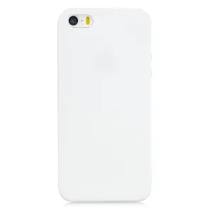 for iPhone 5/5S/SE Lovely Candy Color Matte TPU Anti-scratch Non-slip Protective Cover Back Case white