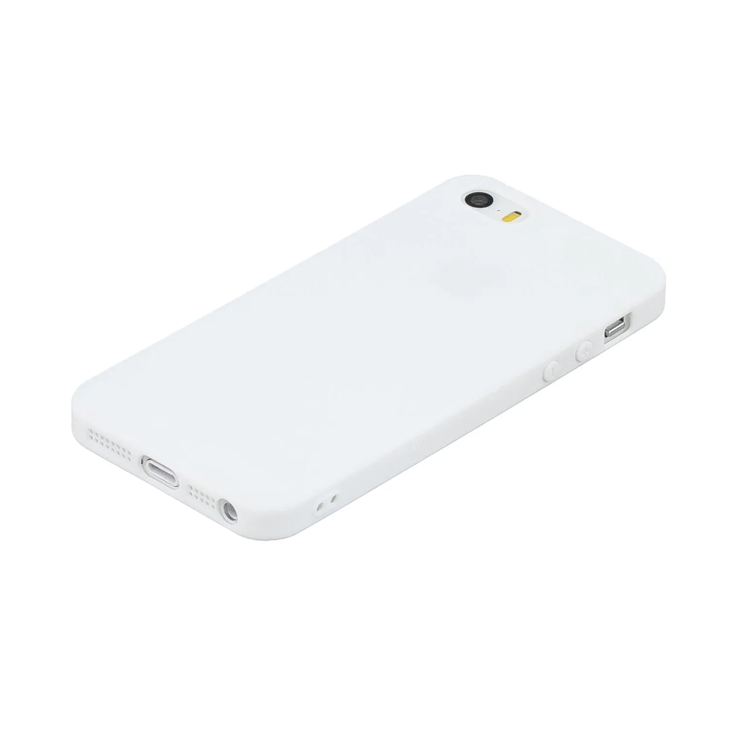 for iPhone 5/5S/SE Lovely Candy Color Matte TPU Anti-scratch Non-slip Protective Cover Back Case white