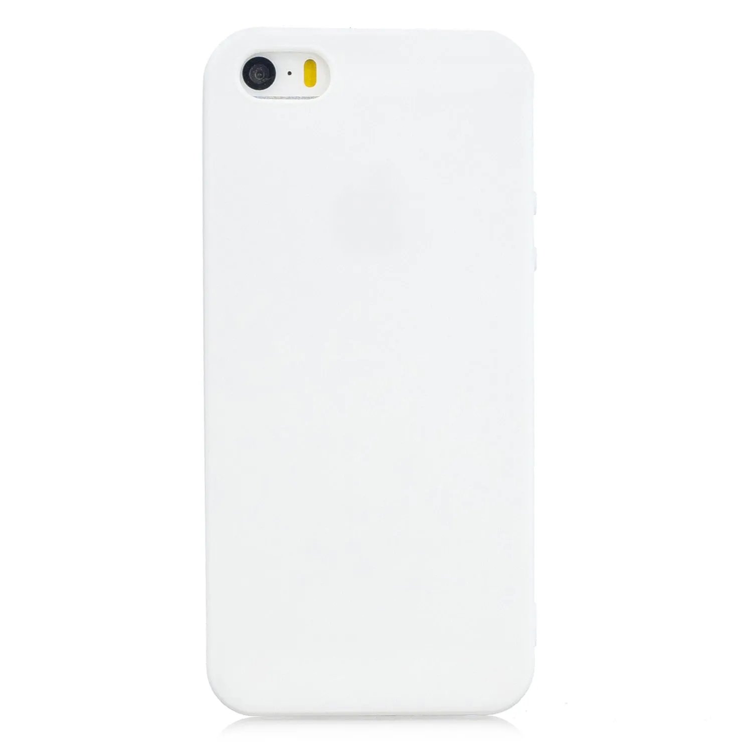 for iPhone 5/5S/SE Lovely Candy Color Matte TPU Anti-scratch Non-slip Protective Cover Back Case white