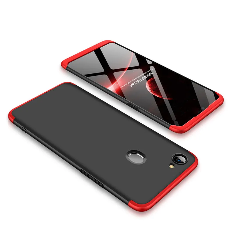 For OPPO F7 Ultra Slim PC Back Cover Non-slip Shockproof 360 Degree Full Protective Case blue