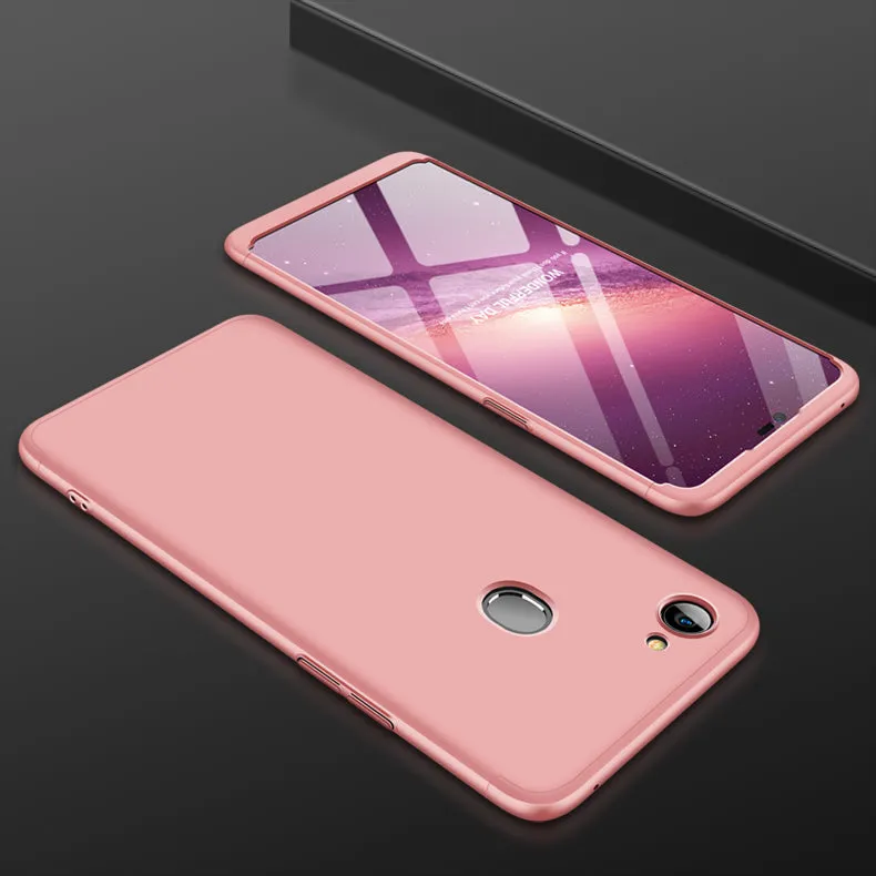 For OPPO F7 Ultra Slim PC Back Cover Non-slip Shockproof 360 Degree Full Protective Case Gold