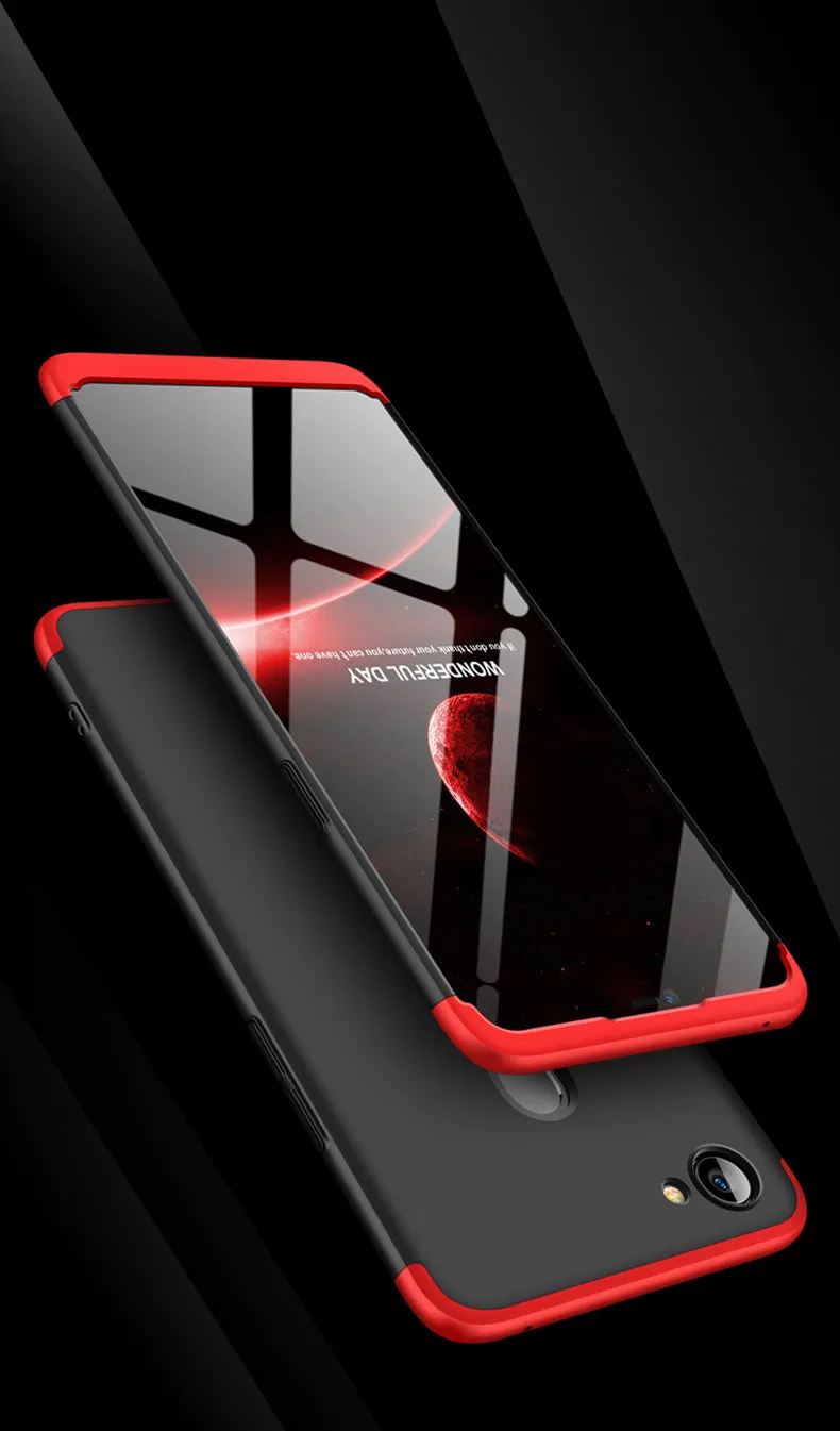For OPPO F7 Ultra Slim PC Back Cover Non-slip Shockproof 360 Degree Full Protective Case Gold