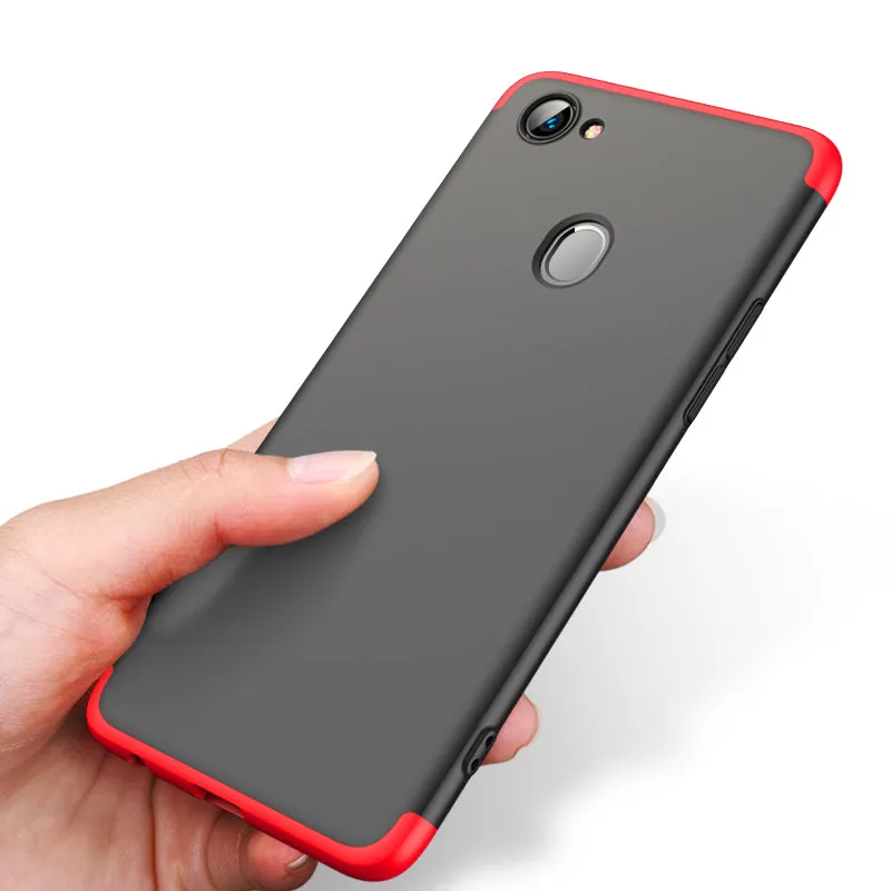 For OPPO F7 Ultra Slim PC Back Cover Non-slip Shockproof 360 Degree Full Protective Case Gold