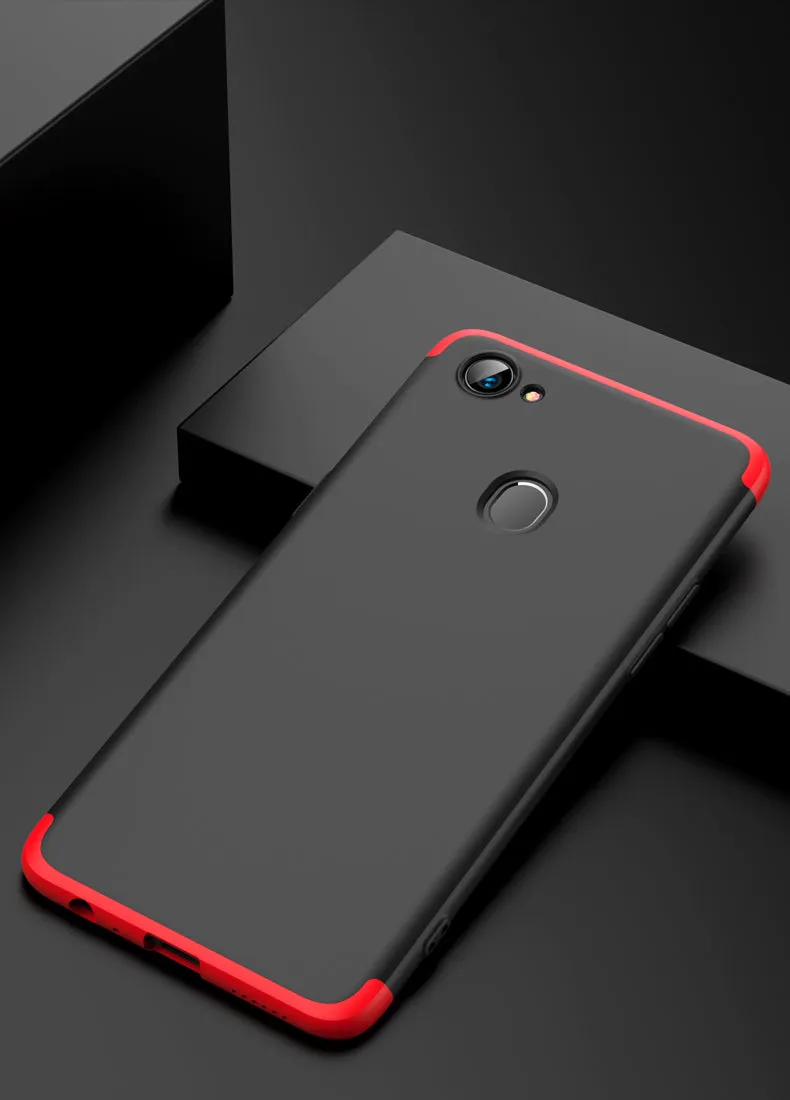 For OPPO F7 Ultra Slim PC Back Cover Non-slip Shockproof 360 Degree Full Protective Case Gold