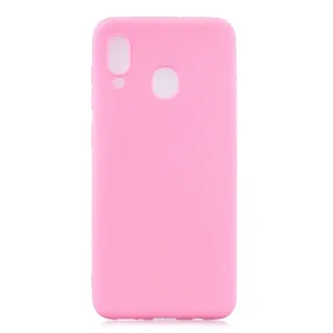 For Samsung A30 Lovely Candy Color Matte TPU Anti-scratch Non-slip Protective Cover Back Case dark pink