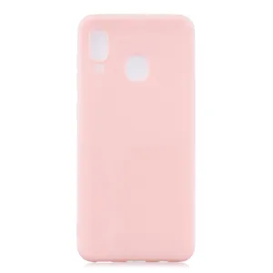 For Samsung A30 Lovely Candy Color Matte TPU Anti-scratch Non-slip Protective Cover Back Case Light pink