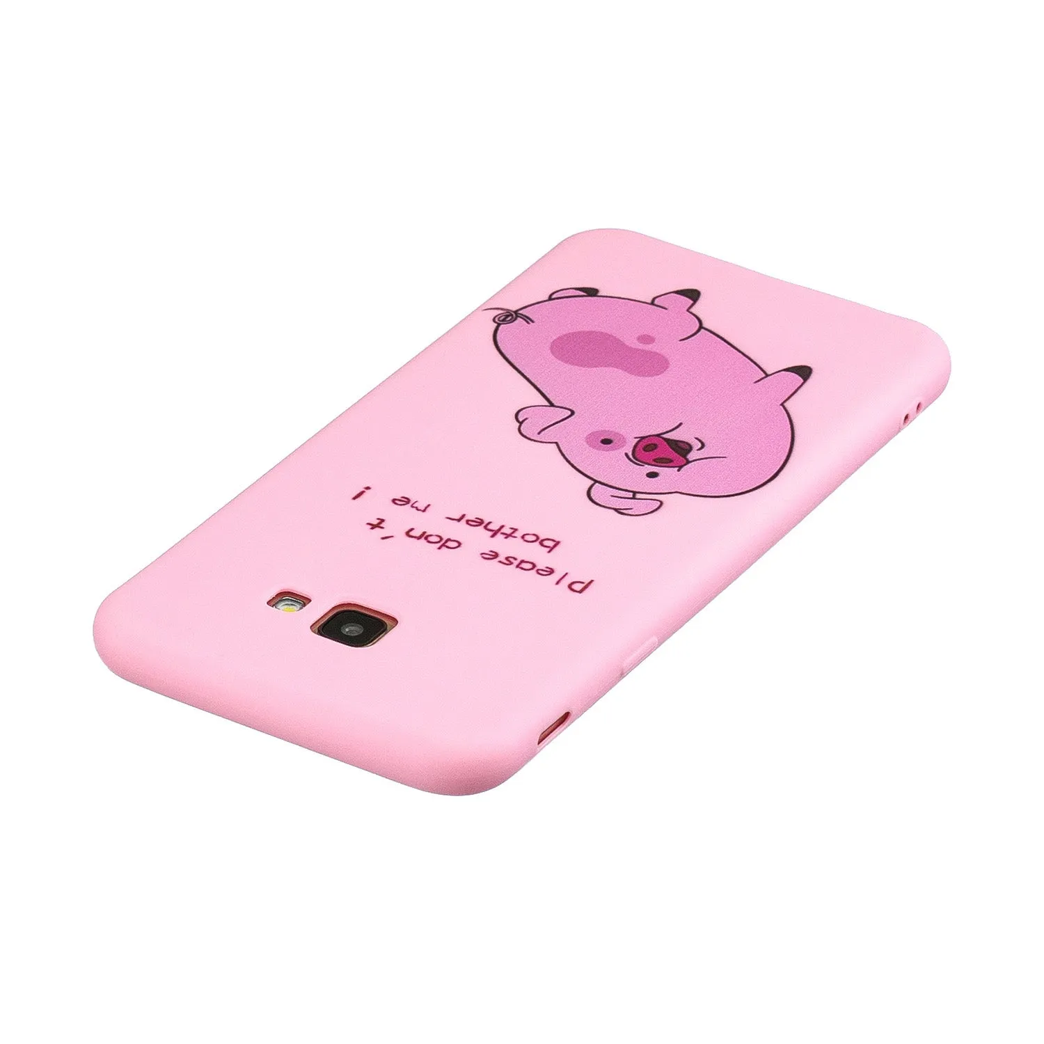 For Samsung A5 2017 Cartoon Lovely Coloured Painted Soft TPU Back Cover Non-slip Shockproof Full Protective Case with Lanyard Rose red