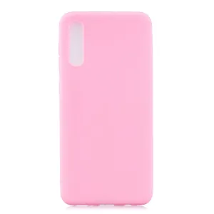 For Samsung A50 Lovely Candy Color Matte TPU Anti-scratch Non-slip Protective Cover Back Case dark pink