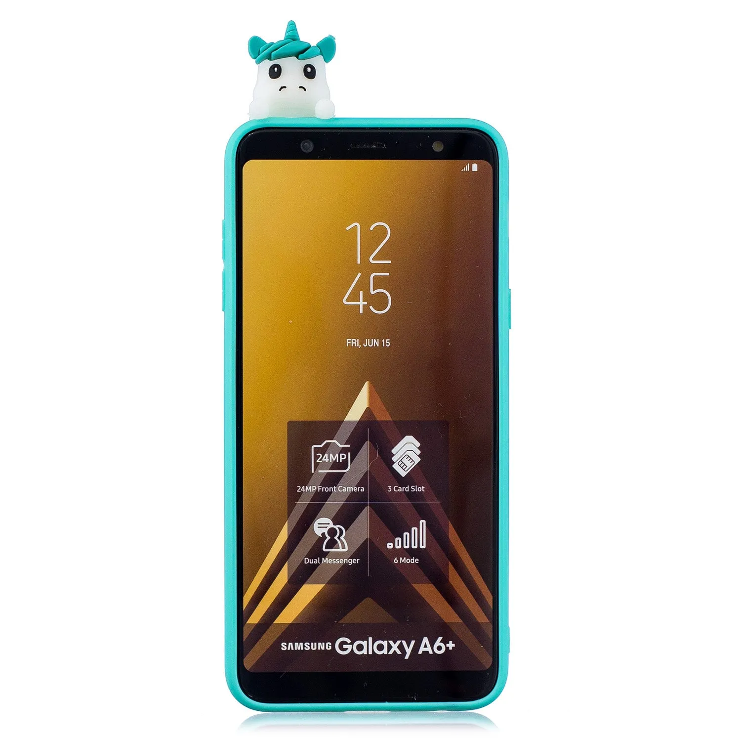 For Samsung A6 plus 2018 3D Cartoon Lovely Coloured Painted Soft TPU Back Cover Non-slip Shockproof Full Protective Case Love unicorn