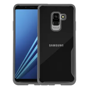 For Samsung A8 2018/A530 Ultra Slim Translucent Back Cover Non-slip Shockproof TPU Full Protective Case  Transparent gray