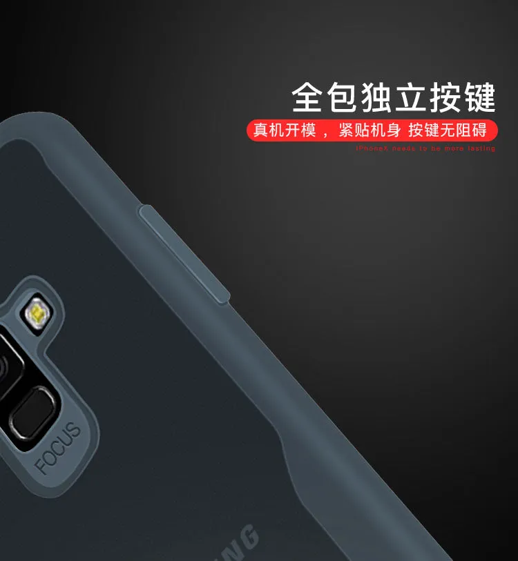 For Samsung A8 2018/A530 Ultra Slim Translucent Back Cover Non-slip Shockproof TPU Full Protective Case  Transparent gray