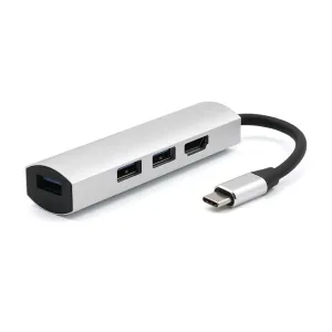 For Type-C Hub3.0   Hdmi4K 4 in 1 Notebook Mobile Phone Adapter Notebook for mate10mate20 P20 P30 Silver