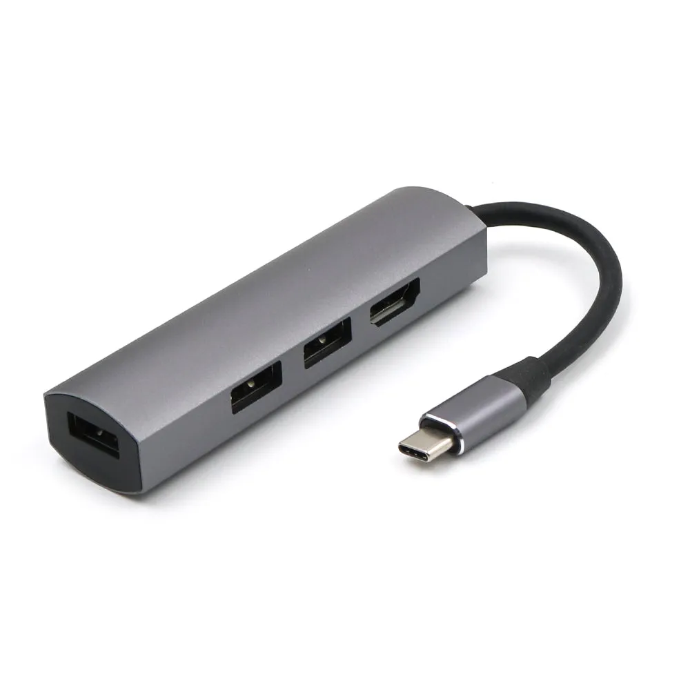 For Type-C Hub3.0   Hdmi4K 4 in 1 Notebook Mobile Phone Adapter Notebook for mate10mate20 P20 P30 Silver