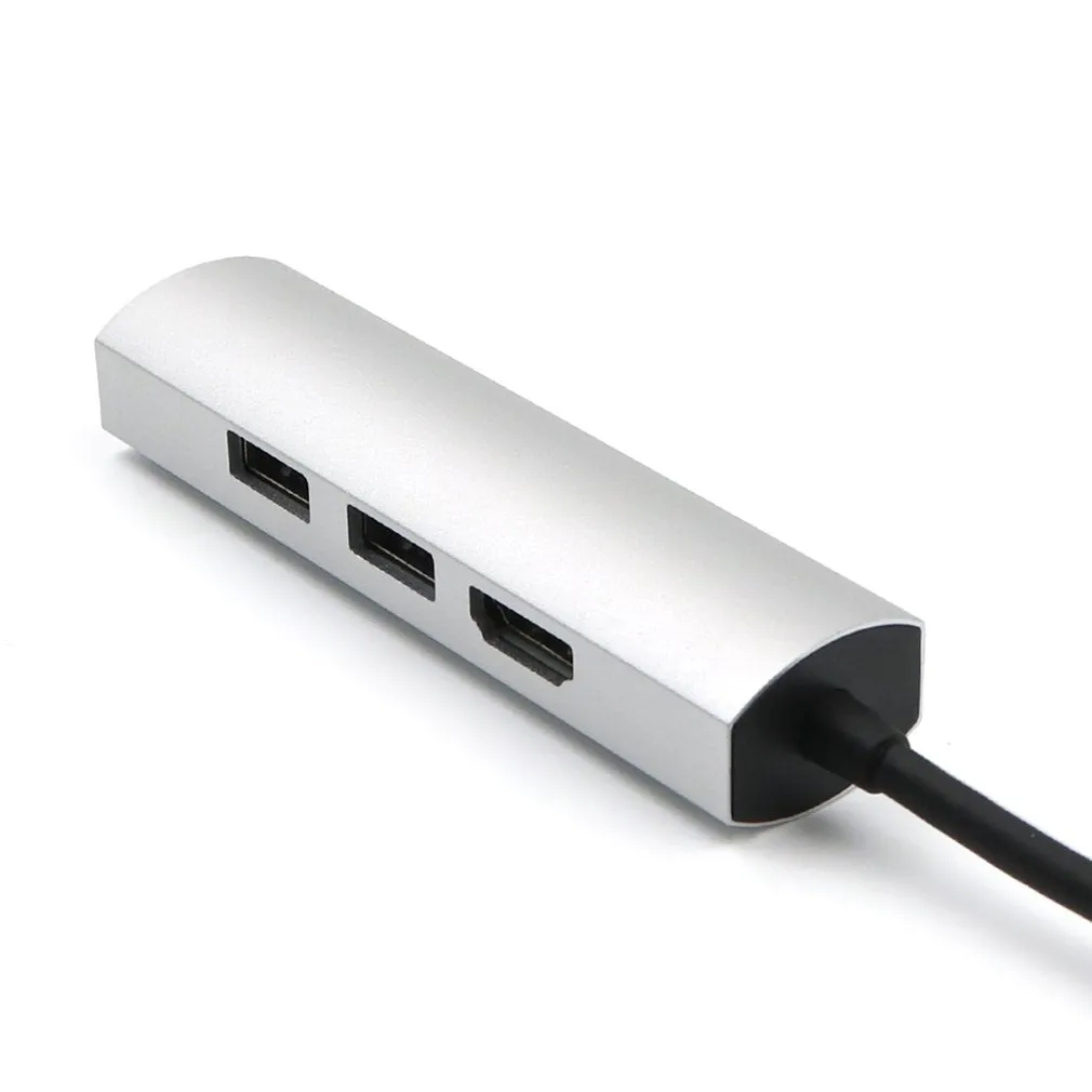 For Type-C Hub3.0   Hdmi4K 4 in 1 Notebook Mobile Phone Adapter Notebook for mate10mate20 P20 P30 Silver