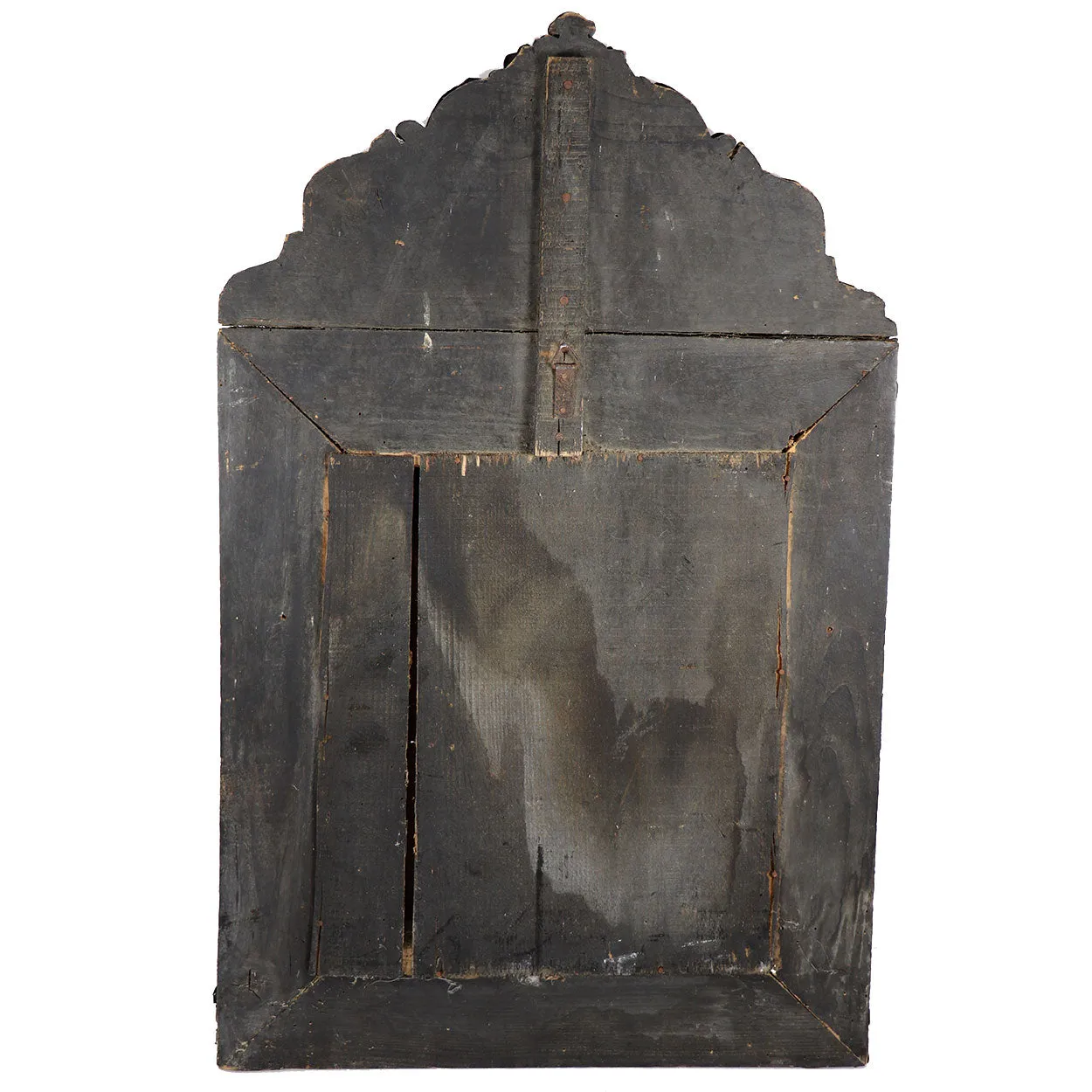 French Louis XIV Style Patinated Brass Beveled Pareclose Wall Mirror