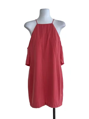 Fuschia Pink Plain Trapezoid Dress
