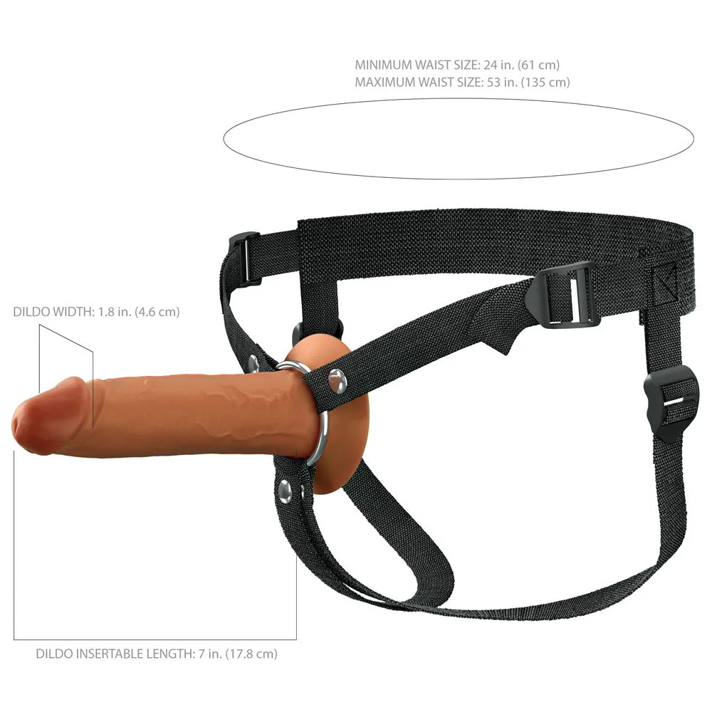 FX Elite 7 Inch Silicone Hollow Strap-On - Tan