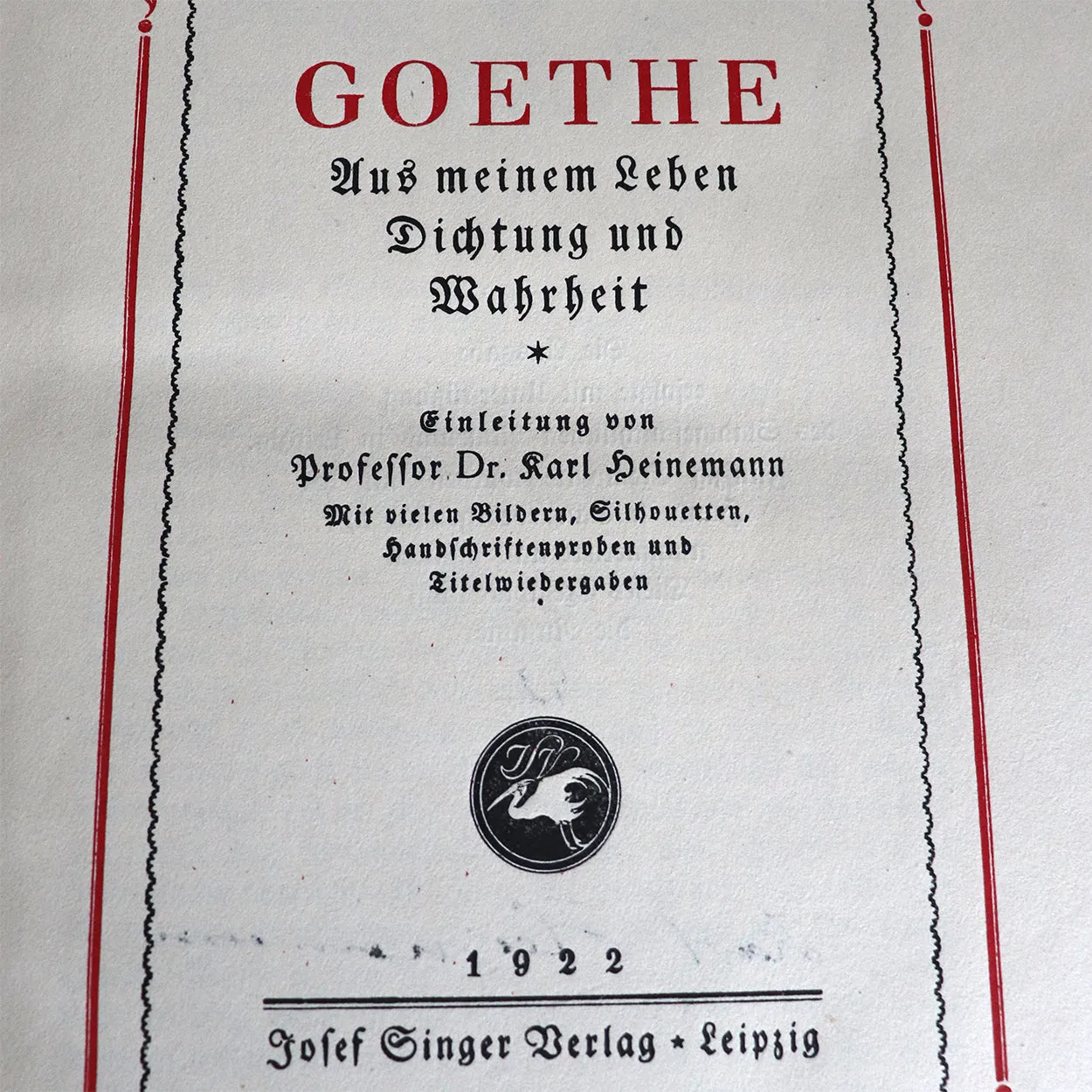 German Leather Book: Goethe, From my Life, Poetry and Truth by Goethe