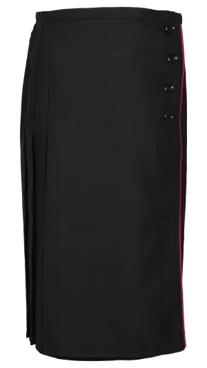 Girls Black Uniform Skirt with Button Detail - UK 24