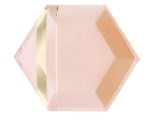 Goddess : Peach Blush Striped Dinner Plates