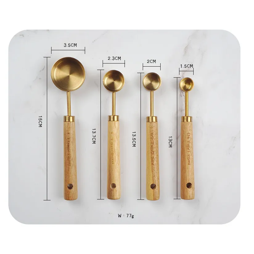 Gold Stainless Steel Measuring Spoons