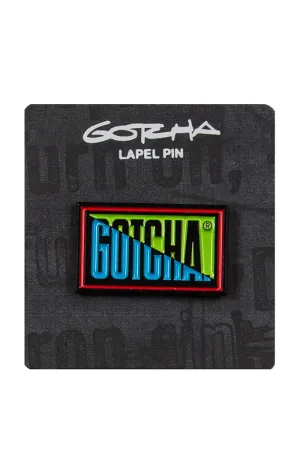 Gotcha Brand Split Lapel Pin – Retro Surf Style Enamel Pin for Jackets, Hats & Backpacks | 80's Vintage Aesthetic