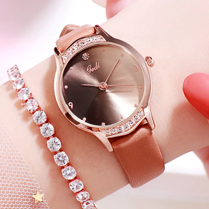Gradient Dial With Scale Women's Watch