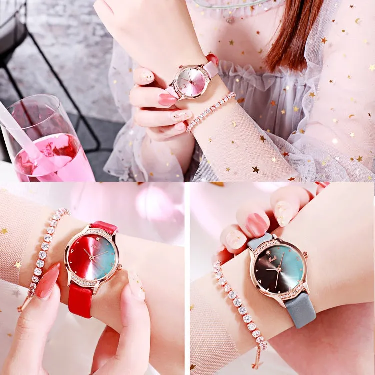 Gradient Dial With Scale Women's Watch