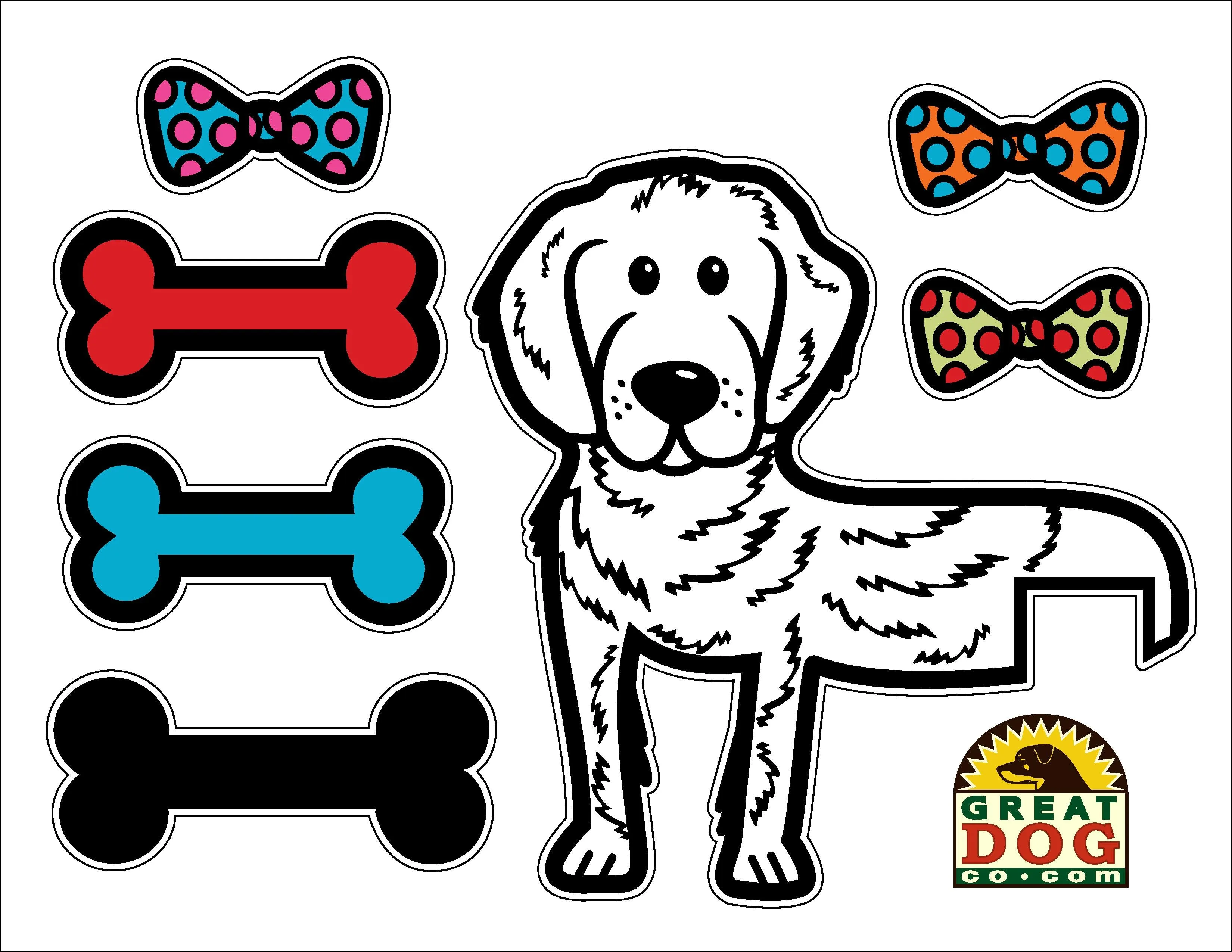 GREAT DOG Vinyl Wall Decal and Dog Tail Hook Set - Sunny