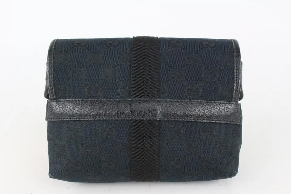 Gucci Black Monogram GG Waist Bag Belt Pouch Fanny Pack 1015g48