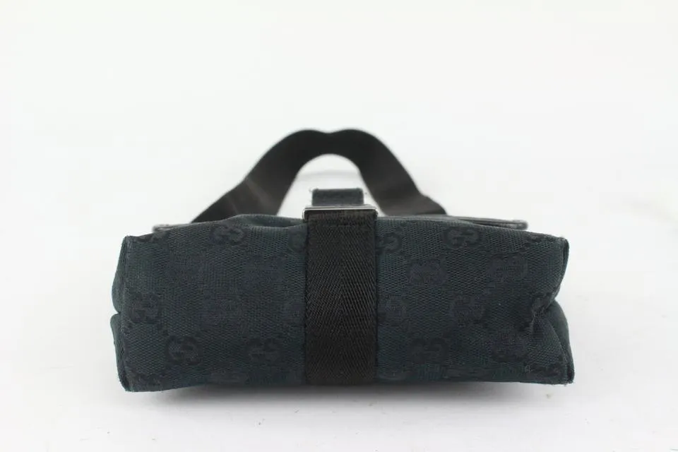 Gucci Black Monogram GG Waist Bag Belt Pouch Fanny Pack 1015g48