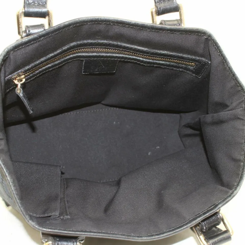 Gucci Black x Beige Web Monogram GG Jolicoeur Charm Tote 70g38s