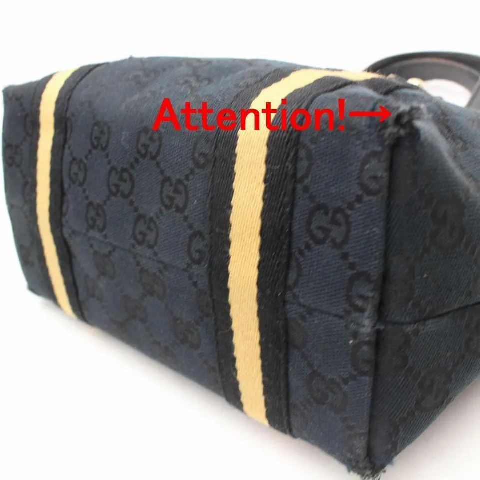 Gucci Black x Beige Web Monogram GG Jolicoeur Charm Tote 70g38s