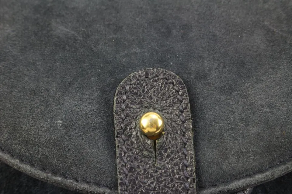 Gucci Navy Suede Bamboo Mini Backpack 56gz421s