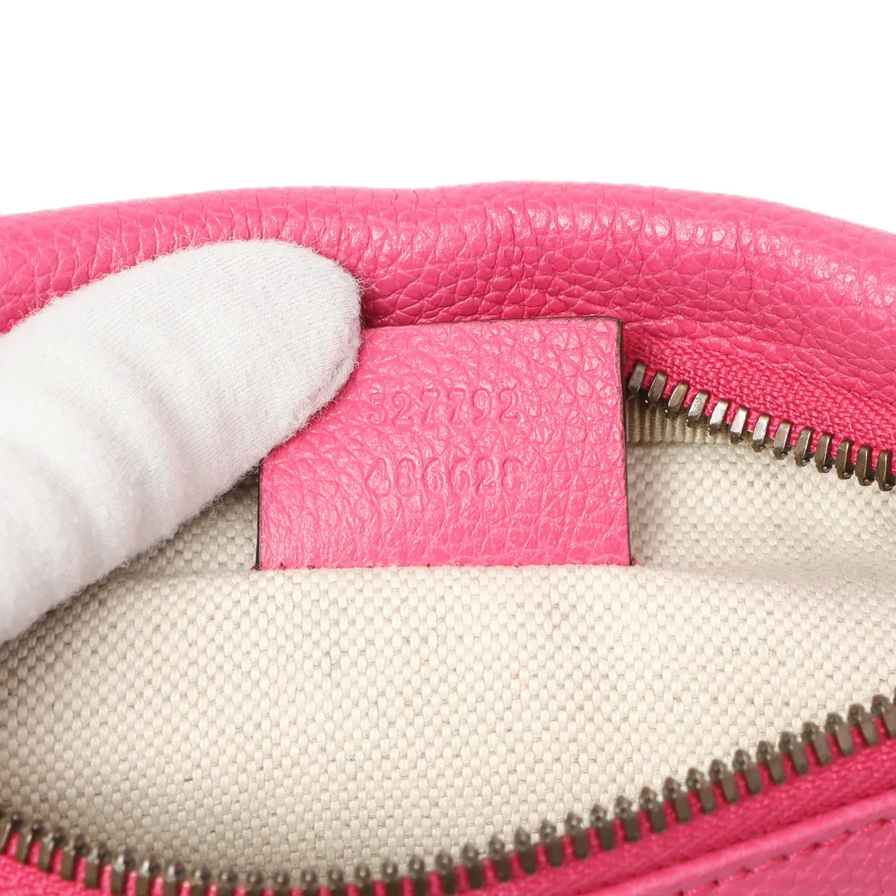 Gucci Pink Grained Calfskin Small Logo Belt Bag