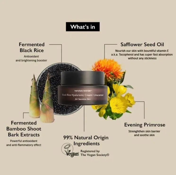 Haruharu Wonder Black Rice 10 Hyaluronic Cream Unscented 50 ml