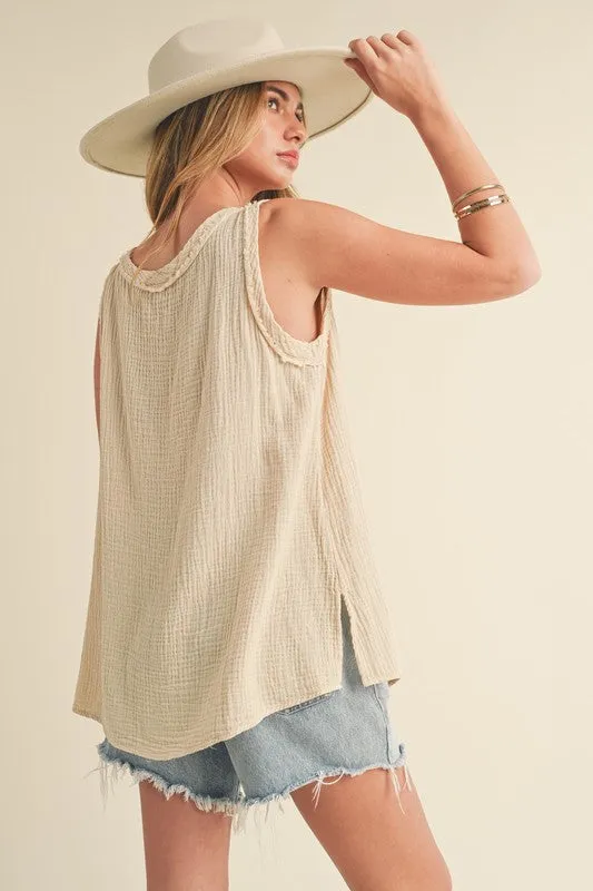 Hazel Blues® |  Aemi   Co V-Neck Wide Strap Tank