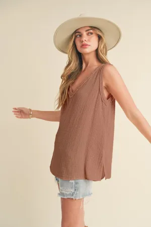 Hazel Blues® |  Aemi   Co V-Neck Wide Strap Tank