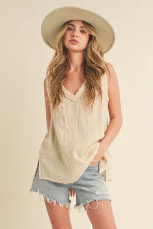 Hazel Blues® |  Aemi   Co V-Neck Wide Strap Tank