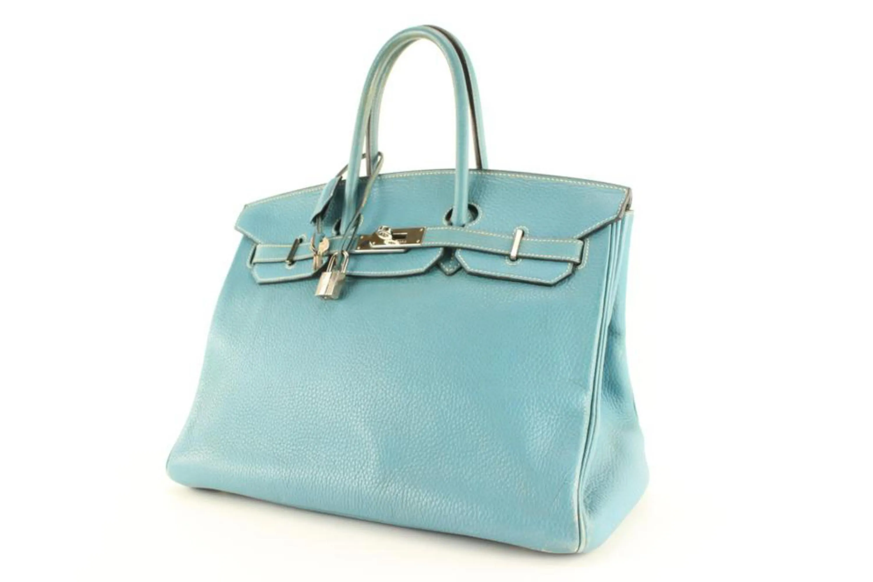Hermès Blue Jean Togo Leather Birkin 35 PHW 6H1028