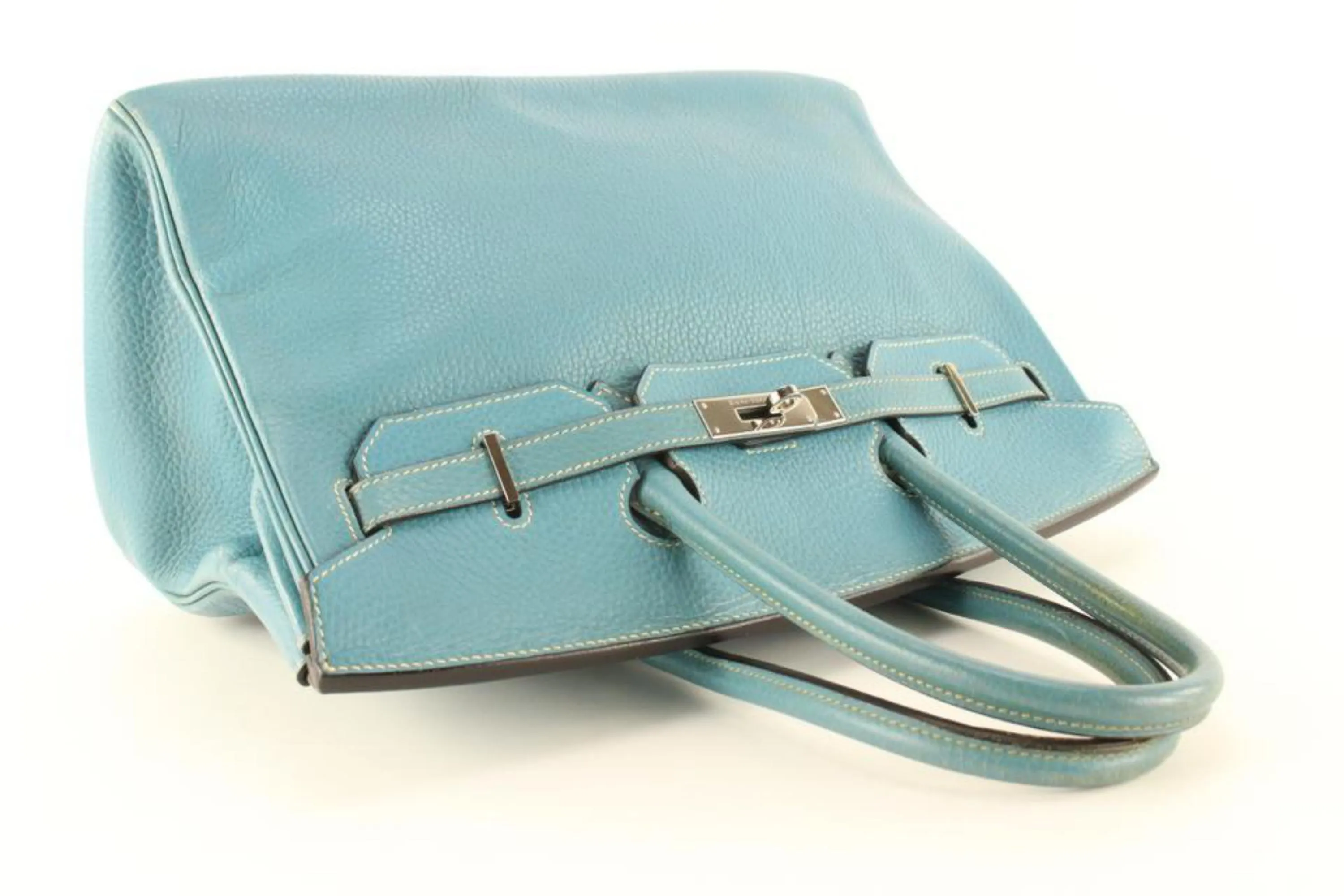 Hermès Blue Jean Togo Leather Birkin 35 PHW 6H1028